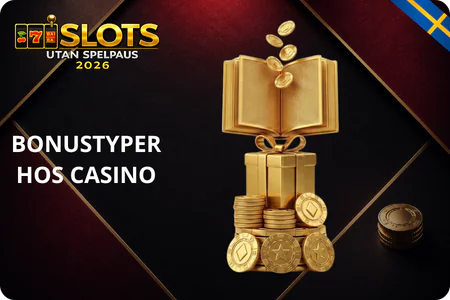 Illustration av bonustyper hos casino utan spelpaus