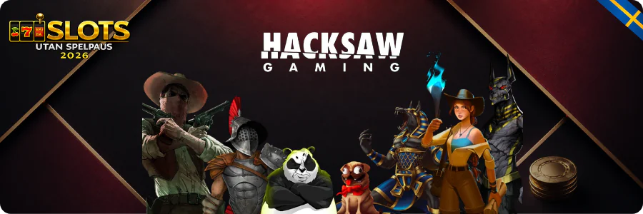 Hacksaw Gaming logotyp för slots utan spelpaus