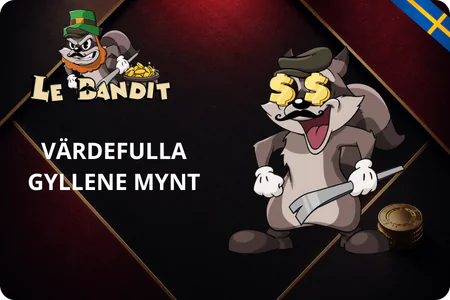 Gyllene rutor med mynt och multiplikatorer i Le Bandit